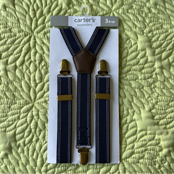 New Carter’s Boy Navy Suspenders Size 3 and Up - Picture 1 of 2